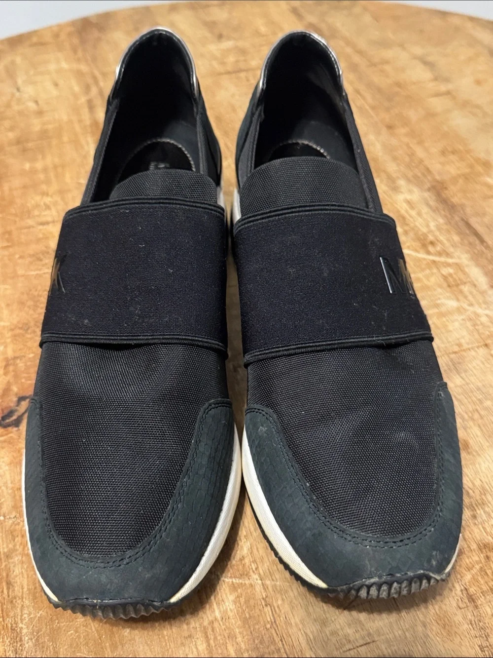 Michael Kors Black and White Slip-On Platform Sneaker
